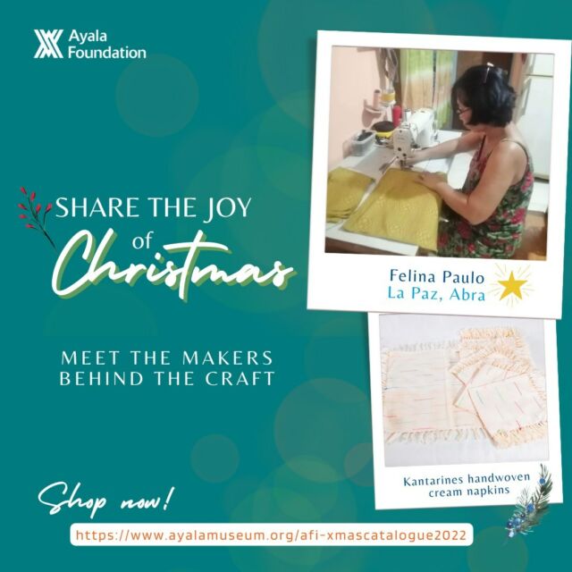 Felina Paulo comes from a long line of weavers in Abra province but she only started practicing the craft in 2019. In just three years, she has gone from solo weaver to heading a team of local artisans who create handwoven household items.

You can empower makers like her by purchasing pieces from our Christmas Catalogue. Give a gift that gives back!

SHOP: https://ayalamuseum.org/media/afi-xmascatalogue2022 (link in bio)