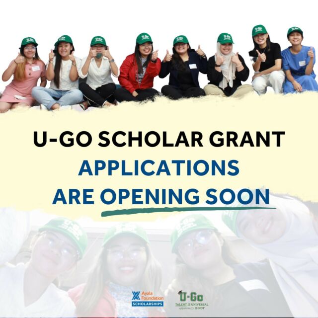 The U-Go scholar grant will soon be accepting applications for the 2023 cohort!

Check out the qualifications for a U-Go scholar and the documents needed to apply. We encourage interested applicants to prepare their requirements as early as possible.

Watch out for more information on our social media sites.