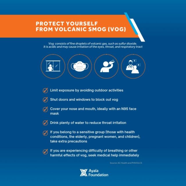 Authorities from PHIVOLCS have issued an advisory due to volcanic smog or vog over Taal volcano and surrounding areas. For communities affected, take note of these tips to protect yourself and your loved ones.